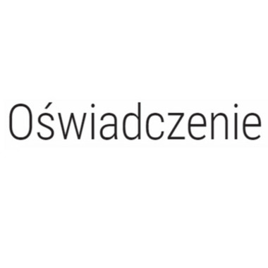 Oświadczenie